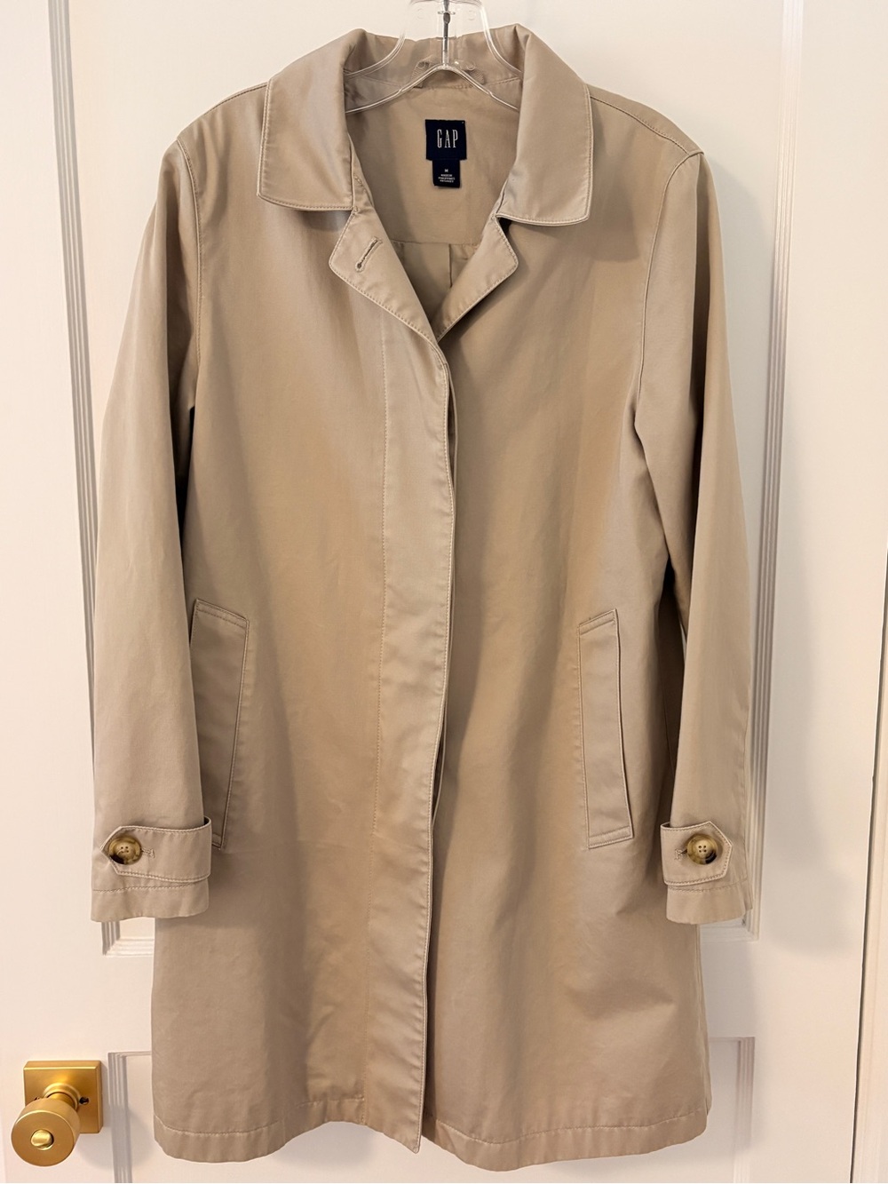 Gap Classic Khaki Trench Coat Single Breasted Beige Woman’s Size M